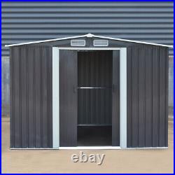 10x 8 ft Apex Heavy-Duty Garden House Tool Shed Outdoor Metal Storage Equipments