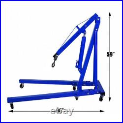 1T Folding Engine Hoist Shop Crane Foldable Garage Workshop Equipment Lift Tools