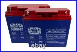 2 X 12v 22ah Pride Apex Rapid Heavy Duty Upgraded Gel Mobility Scooter Batteries