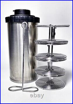 4 Hewes Heavy Duty Stainless Steel 35mm Film Developing Reels With Tank And Lid