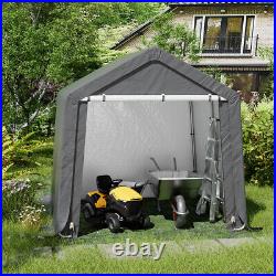 4x6ft Outdoor Shed Equipment Shelter Storage Container Waterproof Steel Frame