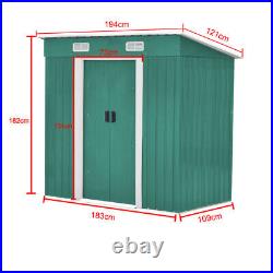 4x6ft Storage Building Shed &Base Steel Pent Rooftop Garden Equipment Tool House