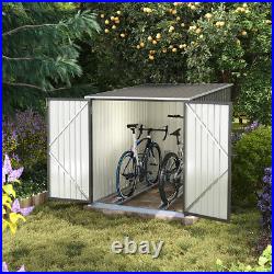 Bicycle Storage Tent Grey Metal Garden Bike Shelter Equipment Cover Shed Outdoor