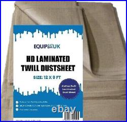 Equip Extra Heavy Duty Pro 9ft X 12ft Cotton Twill Dusts Sheet poly back 1.7kg