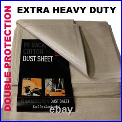 Equip Extra Heavy Duty Pro 9ft X 12ft Cotton Twill Dusts Sheet poly back 1.7kg