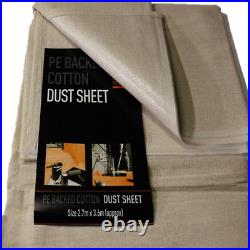 Equip Extra Heavy Duty Pro 9ft X 12ft Cotton Twill Dusts Sheet poly back 1.7kg