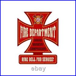 Fire Department Ring Bell For Service 19 Heavy Duty USA Made Metal Adv Sign