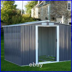 Galvanised Steel Garden Shed Heavy Duty Apex Roof Tools Equipments Storage House