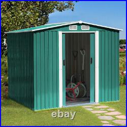 Galvanised Steel Garden Shed Heavy Duty Apex Roof Tools Equipments Storage House