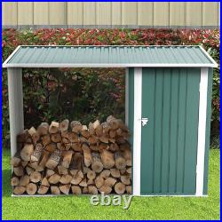 Galvanised Steel Storage Shed Outdoor Store Equipment Wood Log Ventilation