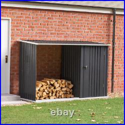 Garden Equipment Tool Organizer Firewood Log Storage Shed Galvanized Steel House