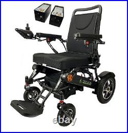 Heavy Duty Electric Wheelchair Folding Aluminium Powerchair 2x battery Carbon UK