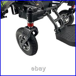 Heavy Duty Electric Wheelchair Folding Aluminium Powerchair 2x battery Carbon UK