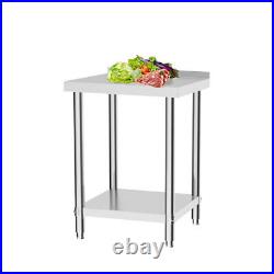 Heavy Duty Stainless Steel Kitchen Catering Work Bench Prep Table Over Shelf UK