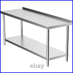 Heavy Duty Stainless Steel Work Top Commercial Catering Table Bench Kitchen Prep