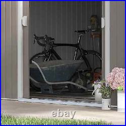 Large Walk-in Tool Shed Garden Lawn Equipment Storage Building Double Door Grey