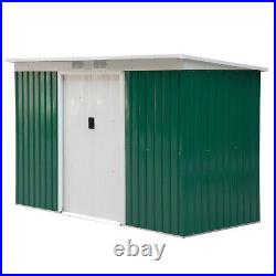 Outsunny 9 x 4 ft Garden Metal Shed Equipment Tool Furniture Storage Doors Green