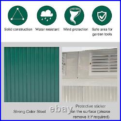 Outsunny 9 x 4 ft Garden Metal Shed Equipment Tool Furniture Storage Doors Green