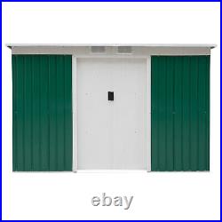 Outsunny 9 x 4 ft Garden Metal Shed Equipment Tool Furniture Storage Doors Green