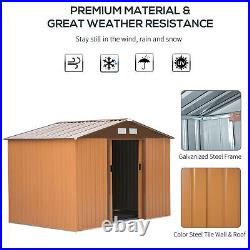 Outsunny 9x6 ft Metal Garden Shed Tool Equipment Bike Storage Floor Foundation