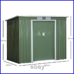 Outsunny Garden Storage Shed Sloped Roof Outdoor Equipment Tool Bike Store Green