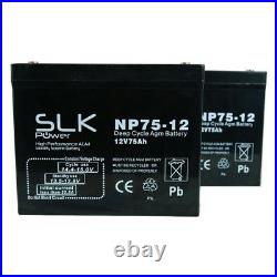 PAIR 12v 75AH HEAVY DUTY DRIVE ROYALE 4 MOBILITY SCOOTER BATTERIES