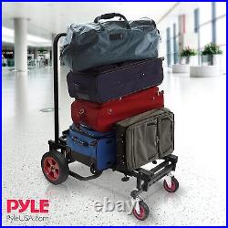 Pyle, Equipment Cart Compact Folding Adjustable Heavy Duty Trolley, 8-in-1 Sa