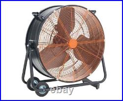 Rhino H029404 110V 123W 24in DF24 Drum Fan Heavy Duty 2-Speed Motor Pro DIY