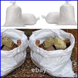 Robust White Woven Heavy Duty Rubble Bags/sacks Stitched Top And Bottom