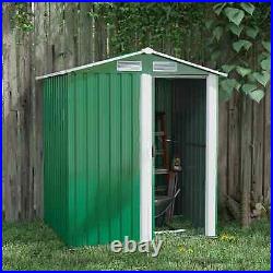 Steel Garden Shed Foundation Sliding Door Tool Equipment Storage Durable Green