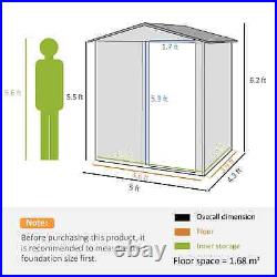 Steel Garden Shed Foundation Sliding Door Tool Equipment Storage Durable Green