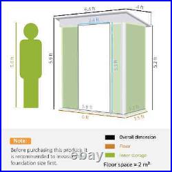 Steel Garden Shed Foundation Sliding Double Door Tool Equipment Storage Green