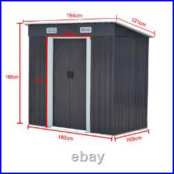 Storage Garden Equipment Door Pent Shed Galvanised Metal Outdoor Organizer House