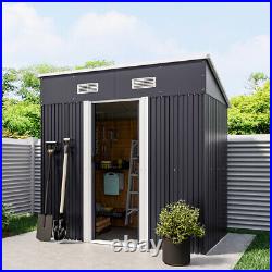 Storage Garden Equipment Door Pent Shed Galvanised Metal Outdoor Organizer House