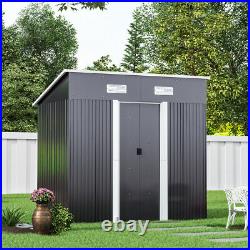 Storage Garden Equipment Door Pent Shed Galvanised Metal Outdoor Organizer House