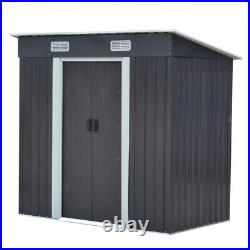 Storage Garden Equipment Door Pent Shed Galvanised Metal Outdoor Organizer House