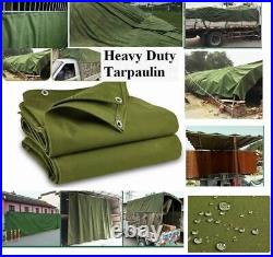 Tarp Canvas Heavy Duty Cotton Tarpaulin Cover Boat Log Store Roofing Sheet blue