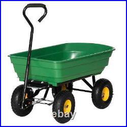 Tipping Wheelbarrow Garden Trolley Cargo Trailer Equipment Tool Cart Transport