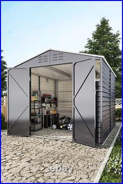 Ventilation Garden Steel Shed Equipment Store Outdoor Tools Storage Box Backyard