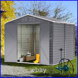 Ventilation Garden Steel Shed Equipment Store Outdoor Tools Storage Box Backyard