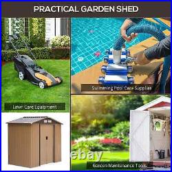 Walk-in Garden Shed Durable Tool Equipment Storage Double Sliding Door Yellow