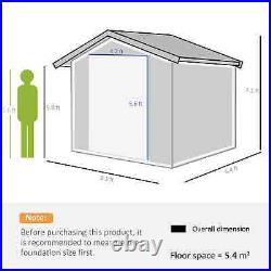 Walk-in Garden Shed Patio Tool Bike Storage Equipment Sliding Double Door Brown