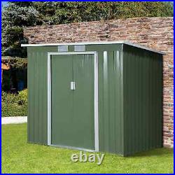 Walk-in Garden Shed Sliding Door Foundation Steel Tool Equipment Storage Green