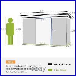 Walk-in Garden Shed Sliding Door Foundation Steel Tool Equipment Storage Green