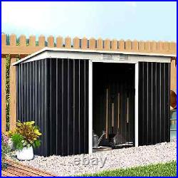 Walkin Tool Shed Durable Steel Storage Garden Patio Lawn Equipment Storage Black