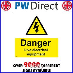 Ws080 Danger Live Electrical Equipment Sign Warning Shock Risk Hazard Wires