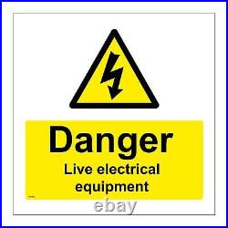 Ws080 Danger Live Electrical Equipment Sign Warning Shock Risk Hazard Wires